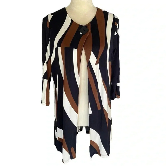 Chico’s Travelers Classic Printed Button Jacket Coat Cardigan Women Size S NWT - Picture 3 of 8